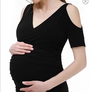 Kim and Kai maternity cold shoulder top